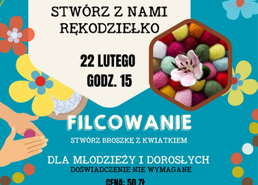 Stwórz z nami rękodziełko - Broszka z kwiatkiem