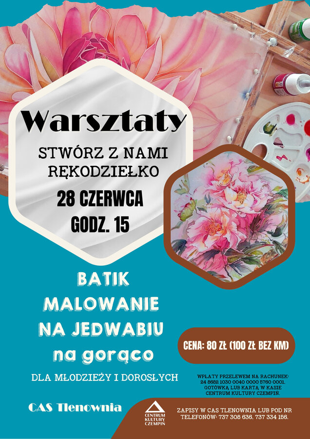 Stwórz z nami rękodziełko - Batik. Malowanie na jedwabiu na gorąco
