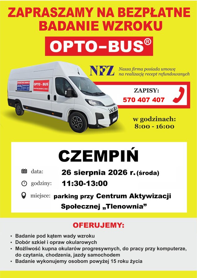 Zaproszenie na bezpłatne badanie wzroku